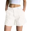 EMMIOL Cargo Shorts for Women Casual Summer High Waisted Chino Shorts Ribbed Elastic Waist Utility Pockets Comfy Shorts