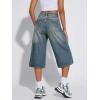 EMMIOL Baggy Y2k Jorts for Women – Wide Leg Mid Rise Bermuda Jeans Shorts Boyfriend Casual Summer Trendy Denim Pants, Blue, S