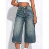 EMMIOL Baggy Y2k Jorts for Women – Wide Leg Mid Rise Bermuda Jeans Shorts Boyfriend Casual Summer Trendy Denim Pants, Blue, S