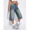 EMMIOL Baggy Y2k Jorts for Women – Wide Leg Mid Rise Bermuda Jeans Shorts Boyfriend Casual Summer Trendy Denim Pants, Blue, S