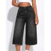 EMMIOL Baggy Y2k Jorts for Women – Wide Leg Mid Rise Bermuda Jeans Shorts Boyfriend Casual Summer Trendy Denim Pants, Charcoal Gray, L