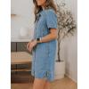 EMMIOL Button Down Denim Dress for Women – Short Sleeve Babydoll Mini Jean Shirt Dresses Summer Casual Trendy Outfits(Sky Blue)