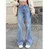 EMMIOL Women’s Flare Wide Leg Jeans Stretchy High Waisted Bell Bottom 2026 Basic Bootcut Denim Pants(B-denim Blue)