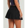 EMMMIOL Denim Mini Skirt for Women – Mid-Low Waisted Stretch Side Zipper Skort Y2k Casual Jean Skirts with Shorts Underneath(Black-055)