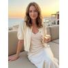 Shrug Sweaters for Women – Wool Blend Short Sleeve Button Down Cardigan Trendy Lightweight Tops Bolero Shrug(Apricot)