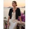 Shrug Sweaters for Women – Wool Blend Short Sleeve Button Down Cardigan Trendy Lightweight Tops Bolero Shrug(Black)