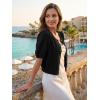 Shrug Sweaters for Women – Wool Blend Short Sleeve Button Down Cardigan Trendy Lightweight Tops Bolero Shrug(Black)