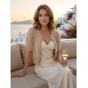 Shrug Sweaters for Women – Wool Blend Short Sleeve Button Down Cardigan Trendy Lightweight Tops Bolero Shrug(Khaki)
