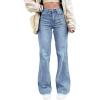 EMMIOL Women’s Flare Wide Leg Jeans Stretchy High Waisted Bell Bottom 2026 Basic Bootcut Denim Pants(B-denim Blue)