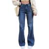EMMIOL Women’s Flare Wide Leg Jeans Stretchy High Waisted Bell Bottom 2026 Basic Bootcut Denim Pants(B-mid Blue)