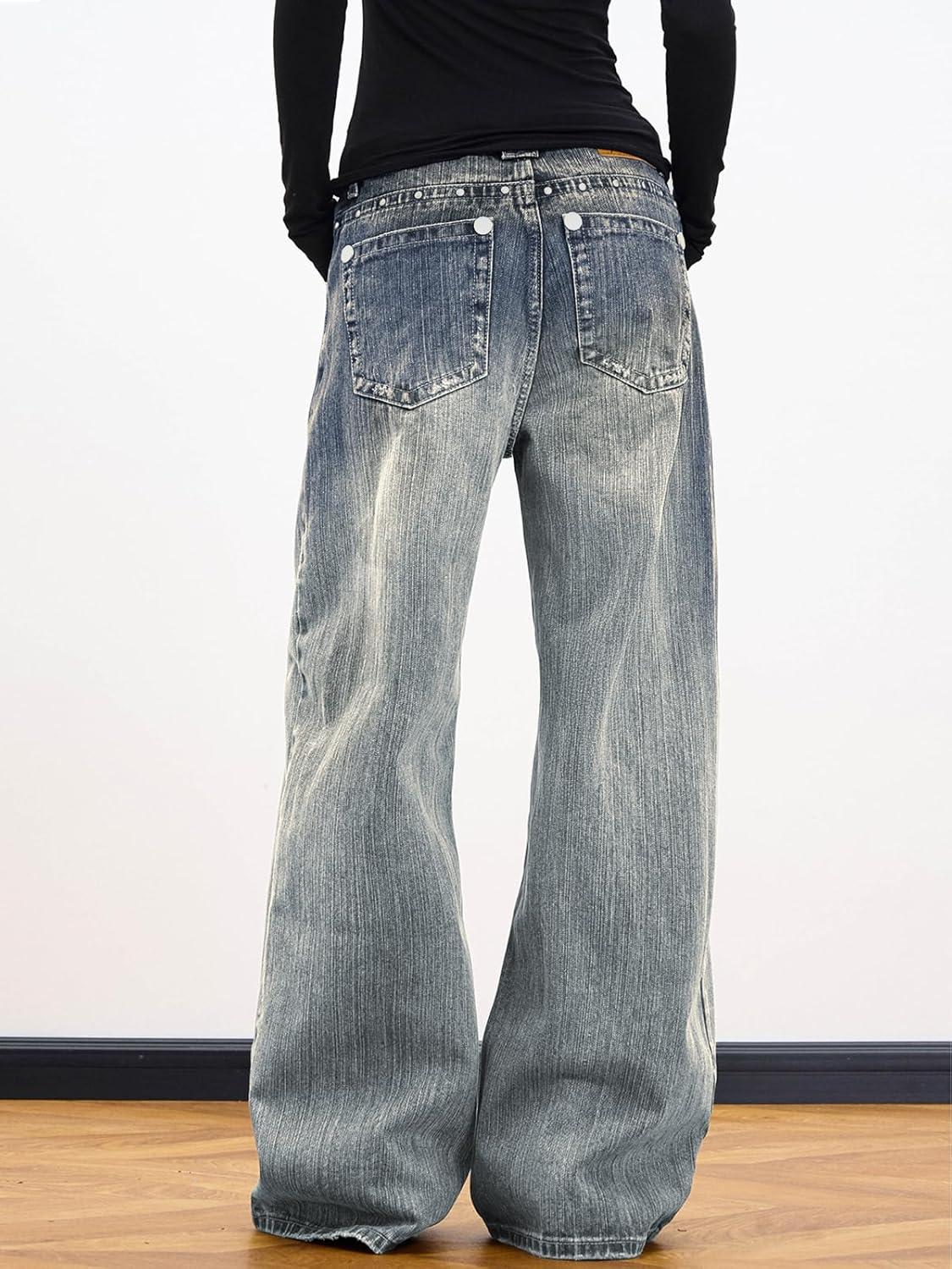 image:imageEMMIOL Women Boyfriends Hip Hop 90s Vintage Baggy Jeans Loose Denim Pants MidLow Waist JeansBb001retro Blue