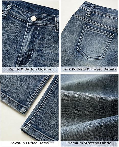 image:imageEMMIOL Women MidHigh Waisted Flare Jeans Y2K 90s Vintage Stretchy Bootcut Wide Leg Denim Pants Bell BottomFaded Denim