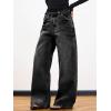 EMMIOL Women Boyfriends Hip Hop 90s Vintage Baggy Jeans Loose Denim Pants Mid-Low Waist Jeans(Bb001-black)
