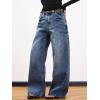 EMMIOL Women Boyfriends Hip Hop 90s Vintage Baggy Jeans Loose Denim Pants Mid-Low Waist Jeans(Bb001-dark Blue)