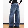 EMMIOL Women Boyfriends Hip Hop 90s Vintage Baggy Jeans Loose Denim Pants Mid-Low Waist Jeans(Bb001-dark Blue)