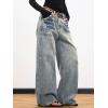 EMMIOL Women Boyfriends Hip Hop 90s Vintage Baggy Jeans Loose Denim Pants Mid-Low Waist Jeans(Bb001-retro Blue)