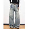 EMMIOL Women Boyfriends Hip Hop 90s Vintage Baggy Jeans Loose Denim Pants Mid-Low Waist Jeans(Bb001-retro Blue)