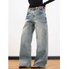EMMIOL Women Boyfriends Hip Hop 90s Vintage Baggy Jeans Loose Denim Pants Mid-Low Waist Jeans(Bb001-retro Blue)