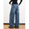 EMMIOL Women Boyfriends Hip Hop 90s Vintage Baggy Jeans Loose Denim Pants Mid-Low Waist Jeans(Bb002-blue)