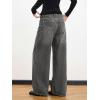 EMMIOL Women Boyfriends Hip Hop 90s Vintage Baggy Jeans Loose Denim Pants Mid-Low Waist Jeans(Bb002-gray Black)
