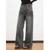 EMMIOL Women Boyfriends Hip Hop 90s Vintage Baggy Jeans Loose Denim Pants Mid-Low Waist Jeans(Bb002-gray Black)