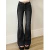 EMMIOL Women Mid-High Waisted Flare Jeans Y2K 90s Vintage Stretchy Bootcut Wide Leg Denim Pants Bell Bottom(Black-007)