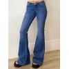 EMMIOL Women Mid-High Waisted Flare Jeans Y2K 90s Vintage Stretchy Bootcut Wide Leg Denim Pants Bell Bottom(Dark Blue-007)