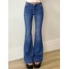 EMMIOL Women Mid-High Waisted Flare Jeans Y2K 90s Vintage Stretchy Bootcut Wide Leg Denim Pants Bell Bottom(Dark Blue-007)