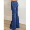 EMMIOL Women Mid-High Waisted Flare Jeans Y2K 90s Vintage Stretchy Bootcut Wide Leg Denim Pants Bell Bottom(Dark Blue-007)
