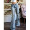 EMMIOL Women Mid-High Waisted Flare Jeans Y2K 90s Vintage Stretchy Bootcut Wide Leg Denim Pants Bell Bottom(Light Blue)