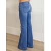 EMMIOL Women Mid-High Waisted Flare Jeans Y2K 90s Vintage Stretchy Bootcut Wide Leg Denim Pants Bell Bottom(Light Blue-007)