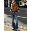 EMMIOL Women Mid-High Waisted Flare Jeans Y2K 90s Vintage Stretchy Bootcut Wide Leg Denim Pants Bell Bottom(Light Blue-007)