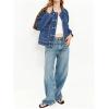 EMMIOL Womens Jean Jackets Long Sleeve Double-breasted Button Casual Denim Coat with Pockets(Z1-dark Blue)