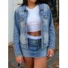 EMMIOL Womens Jean Jackets Long Sleeve Double-breasted Button Casual Denim Coat with Pockets(Z2-sky Blue)
