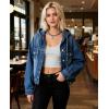 EMMIOL Womens Jean Jackets Long Sleeve Double-breasted Button Casual Denim Coat with Pockets(Z3-dark Blue)