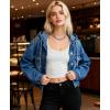 EMMIOL Womens Jean Jackets Long Sleeve Double-breasted Button Casual Denim Coat with Pockets(Z3-dark Blue)
