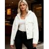 EMMIOL Womens Jean Jackets Long Sleeve Double-breasted Button Casual Denim Coat with Pockets(Z3-white)