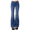 EMMIOL Women Mid-High Waisted Flare Jeans Y2K 90s Vintage Stretchy Bootcut Wide Leg Denim Pants Bell Bottom(Dark Blue-007)