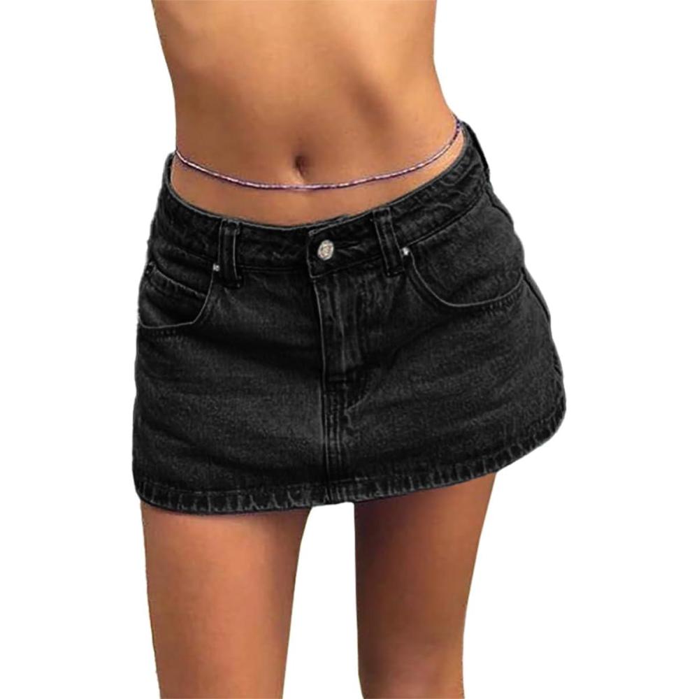 image:imageEMMIOL Skirts for Women MidLow Rised Sexy Mini Dress 2026 Trendy Summer Y2k Clothes Denim SkirtBlack