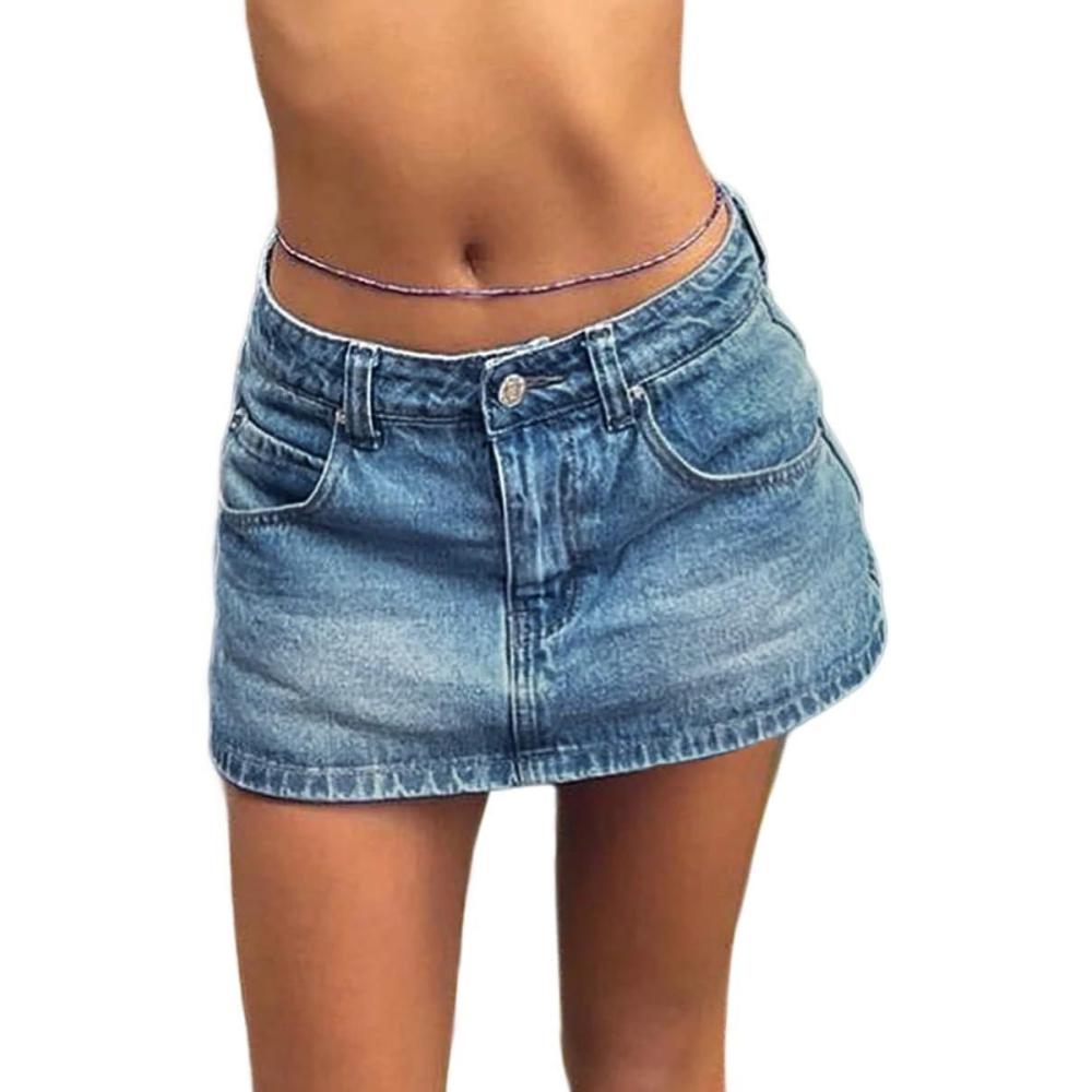 image:imageEMMIOL Skirts for Women MidLow Rised Sexy Mini Dress 2026 Trendy Summer Y2k Clothes Denim SkirtSky Blue