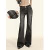 EMMIOL Mid-Low Rise Flare Jeans for Women, Y2K Baggy Boot Cut Flared Bootcut Wide Leg Womens Denim Pants Stretch(005-black)