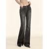 EMMIOL Mid-Low Rise Flare Jeans for Women, Y2K Baggy Boot Cut Flared Bootcut Wide Leg Womens Denim Pants Stretch(005-black)