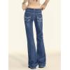 EMMIOL Mid-Low Rise Flare Jeans for Women, Y2K Baggy Boot Cut Flared Bootcut Wide Leg Womens Denim Pants Stretch(005-mid Blue)