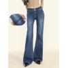 EMMIOL Mid-Low Rise Flare Jeans for Women, Y2K Baggy Boot Cut Flared Bootcut Wide Leg Womens Denim Pants Stretch(005-mid Blue)