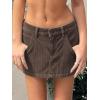 EMMIOL Skirts for Women Mid/Low Rised Sexy Mini Dress 2026 Trendy Summer Y2k Clothes Denim Skirt(Corduroy Brown)