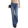 EMMIOL Mid-Low Rise Flare Jeans for Women, Y2K Baggy Boot Cut Flared Bootcut Wide Leg Womens Denim Pants Stretch(Mid Blue)