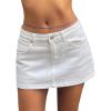 EMMIOL Skirts for Women Mid/Low Rised Sexy Mini Dress 2026 Trendy Summer Y2k Clothes Denim Skirt(White)