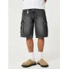 Mens Cargo Baggy Jean Shorts, Y2k Jorts Wide Leg Large Pockets, Long Denim Shorts Cotton Loose Fit Streetwear 2026 Summer(Dark Grey)