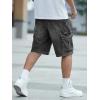 Mens Cargo Baggy Jean Shorts, Y2k Jorts Wide Leg Large Pockets, Long Denim Shorts Cotton Loose Fit Streetwear 2026 Summer(Dark Grey)