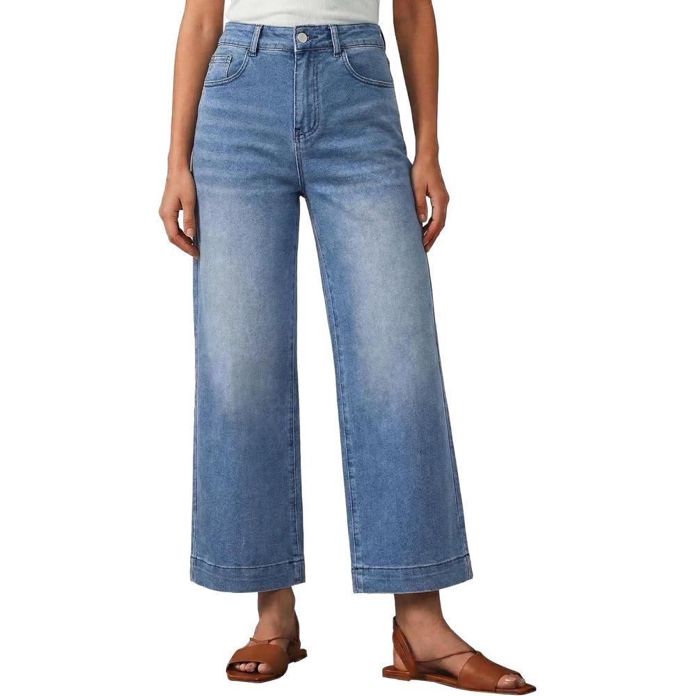 image:imageEMMIOL Womens 2026 Wide Leg Jeans Distress Mid Waist Denim Pants Vintage Y2K TrousersMid Bluecropped